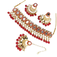 Alloy Gold-plated Red Jewel Set-thumb2