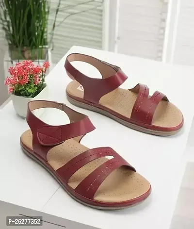 Elegant Red PVC Sandals For Women