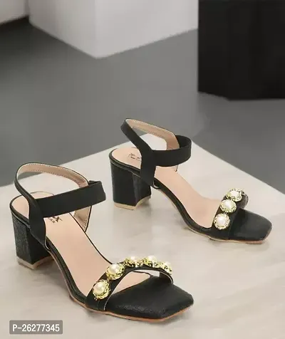 Elegant Black PVC Sandals For Women-thumb0