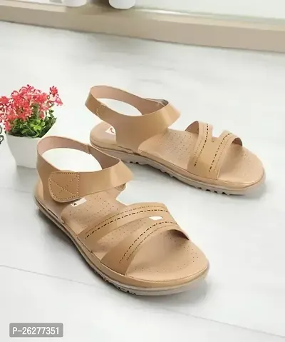 Elegant Brown PVC Sandals For Women
