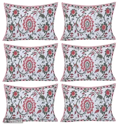 Febriico Enterprises Cotton Pillow Covers Set of 6 Pieces- Peach (FEBPL444 )