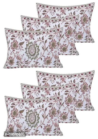 Febriico Enterprises Cotton Pillow Covers Set of 6 Pieces- Brown (FEBPL440 )