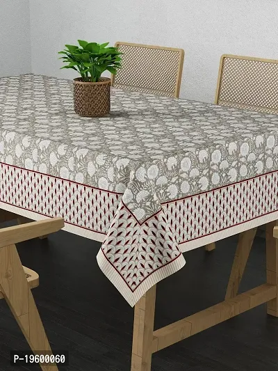 Febriico Enterprises Cotton 6 Seater Dining Table Cover- Brown (FEBDT765)