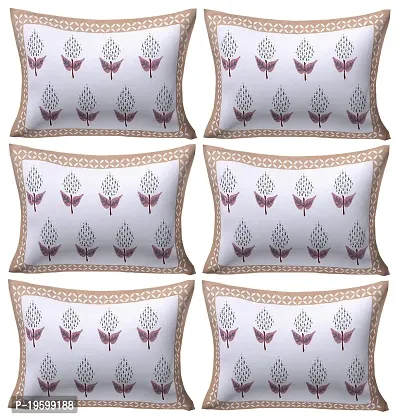 Febriico Enterprises Cotton Pillow Covers Set of 6 Pieces- Brown (FEBPL414 )