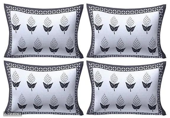 Febriico Enterprises Cotton Pillow Covers Set of 4 Pieces- Grey (FEBPL402 )