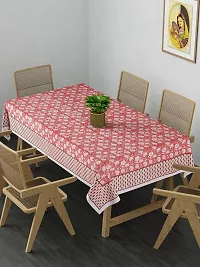 Febriico Enterprises Cotton 6 Seater Dining Table Cover- Peach (FEBDT763)-thumb2