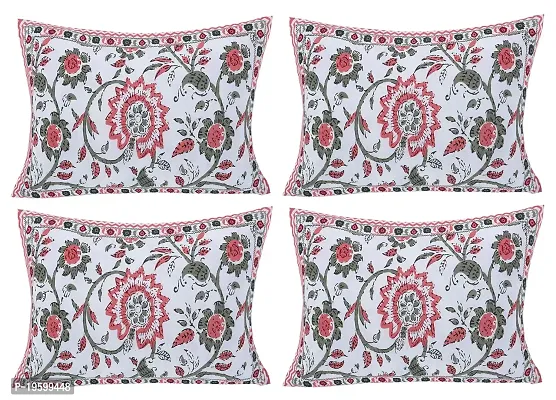 Febriico Enterprises Cotton Pillow Covers Set of 4 Pieces- Peach (FEBPL442 )