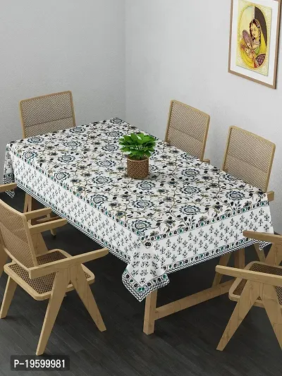 Febriico Enterprises Cotton 6 Seater Dining Table Cover- Grey (FEBDT768)-thumb0