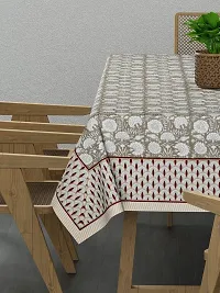 Febriico Enterprises Cotton 6 Seater Dining Table Cover- Brown (FEBDT765)-thumb1