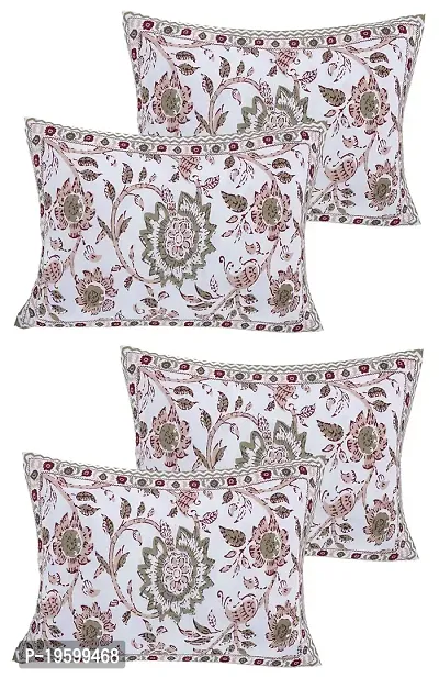 Febriico Enterprises Cotton Pillow Covers Set of 4 Pieces- Brown (FEBPL438 )