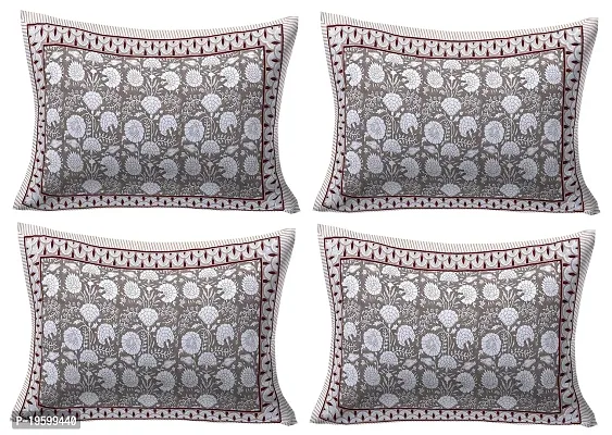 Febriico Enterprises Cotton Pillow Covers Set of 4 Pieces- Brown (FEBPL417)-thumb0