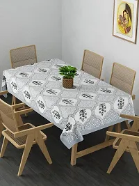 Febriico Enterprises Cotton 6 Seater Dining Table Cover- Grey (FEBDT759)-thumb2