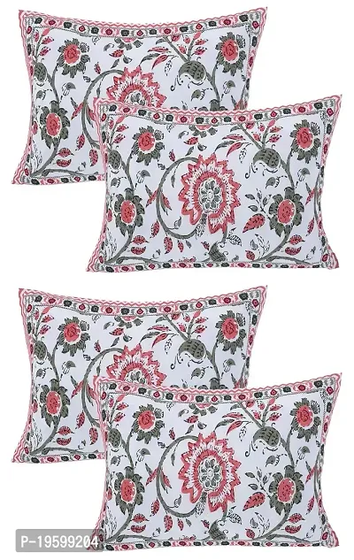 Febriico Enterprises Cotton Pillow Covers Set of 4 Pieces- Peach (FEBPL443 )