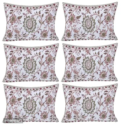 Febriico Enterprises Cotton Pillow Covers Set of 6 Pieces- Brown (FEBPL439 )