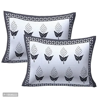 Febriico Enterprises Cotton Pillow Covers Set of 2 Pieces- Grey (FEBPL401 )