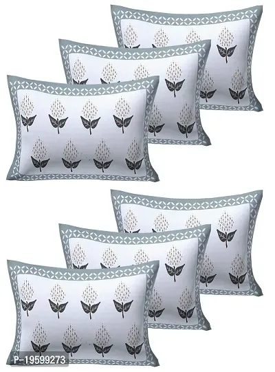 Febriico Enterprises Cotton Pillow Covers Set of 6 Pieces- Green (FEBPL410 )-thumb0