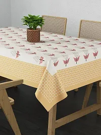 Febriico Enterprises Cotton 6 Seater Dining Table Cover- Brown (FEBDT750)-thumb2