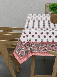 Febriico Enterprises Cotton 6 Seater Dining Table Cover- Red (FEBDT754)-thumb1