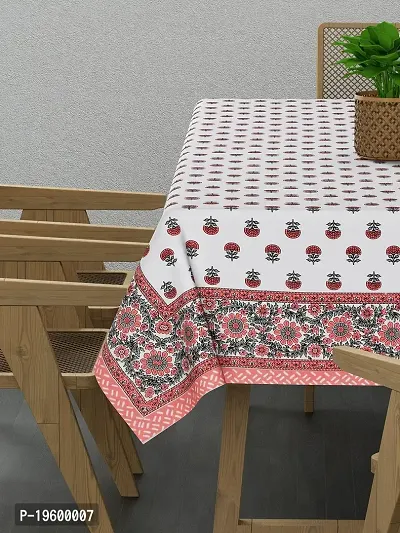 Febriico Enterprises Cotton 6 Seater Dining Table Cover- Red (FEBDT754)-thumb2