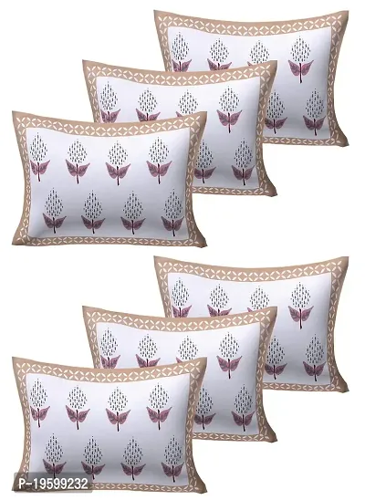Febriico Enterprises Cotton Pillow Covers Set of 6 Pieces- Brown (FEBPL415 )