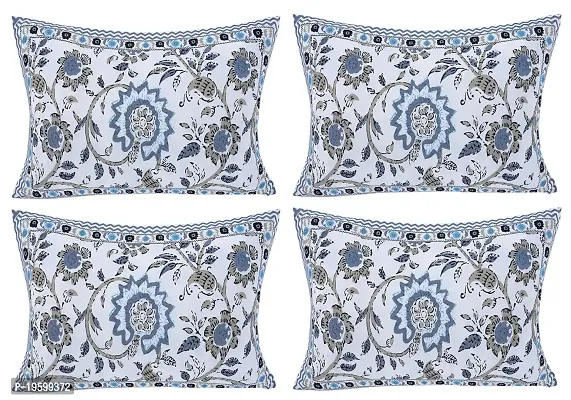 Febriico Enterprises Cotton Pillow Covers Set of 4 Pieces- Grey (FEBPL432 )