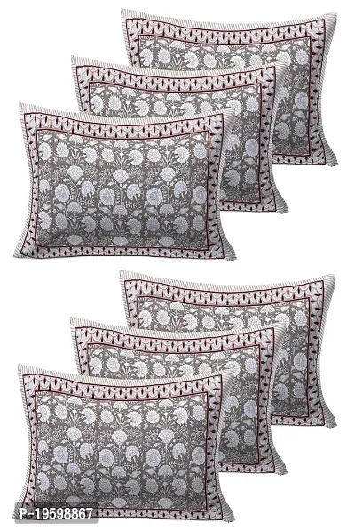 Febriico Enterprises Cotton Pillow Covers Set of 6 Pieces- Brown (FEBPL420 )