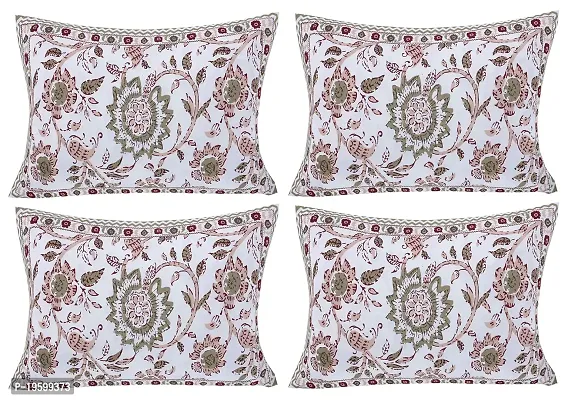 Febriico Enterprises Cotton Pillow Covers Set of 4 Pieces- Brown (FEBPL437 )
