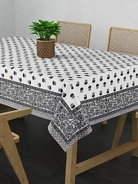 Febriico Enterprises Cotton 6 Seater Dining Table Cover- Black (FEBDT752)-thumb2