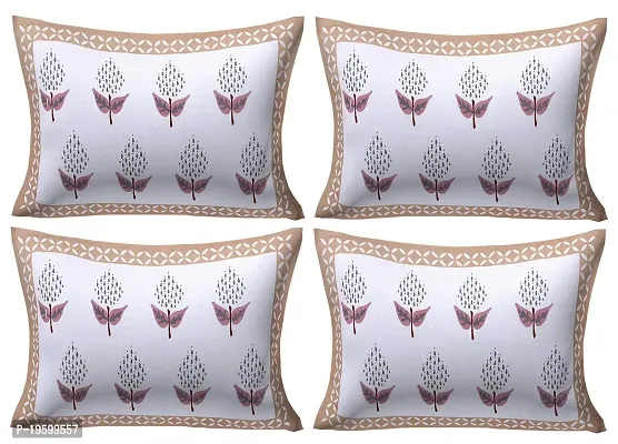 Febriico Enterprises Cotton Pillow Covers Set of 4 Pieces- Brown (FEBPL412 )