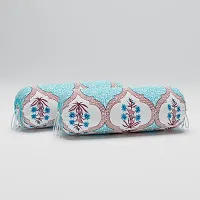 Febriico Enterprises Cotton Extra Large Size 2 Pieces Bolster Cover Set- Blue(FEBBL509)-thumb2