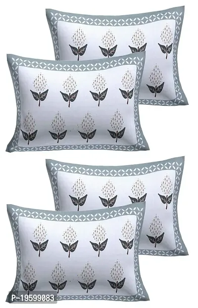 Febriico Enterprises Cotton Pillow Covers Set of 4 Pieces- Green (FEBPL408 )-thumb0