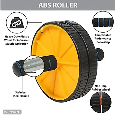 Anti Skid Double Wheel Ab Roller With Knee Mat For Abs Abdominal Core Workout (Men And Women)-thumb3