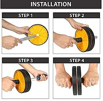 Anti Skid Double Wheel Ab Roller With Knee Mat For Abs Abdominal Core Workout (Men And Women)-thumb1