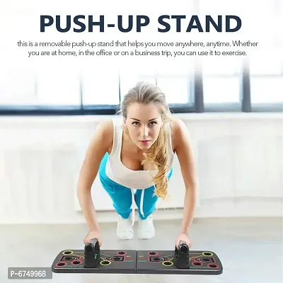 Portable Push Up Board System, 14-In-1 Body Building Exercise Tools Workout Push Up Stands, Push Up Workout Board Training System For Men Women Home Fitness Training , Plastic (Black)-thumb0