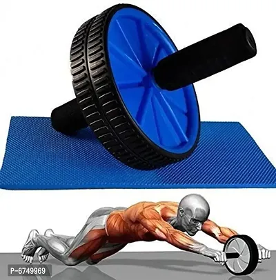 Anti Skid Double Wheel Ab Roller With Knee Mat For Abs Abdominal Core Workout (Men And Women)-thumb0