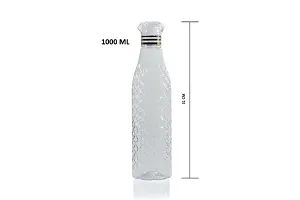 Vishou Crystal Clear Water Bottle  1 litre Set of 3  , Plastic Fridge Water Bottle Set, Ideal for restora,kitchen,home,.Office, Sports, School, Travelling, Gym, Yoga, Checkered Pattern water bottle wi-thumb2