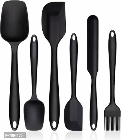 Vishou Silicone Spatula Set 6 Piece Sets of Baking Tools Stainless Steel Core Scratch Free Heat Resistant Silicone Scraper Shovel for Cooking, Baking and Mixing-thumb0