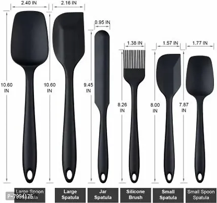 Vishou Silicone Spatula Set 6 Piece Sets of Baking Tools Stainless Steel Core Scratch Free Heat Resistant Silicone Scraper Shovel for Cooking, Baking and Mixing-thumb4