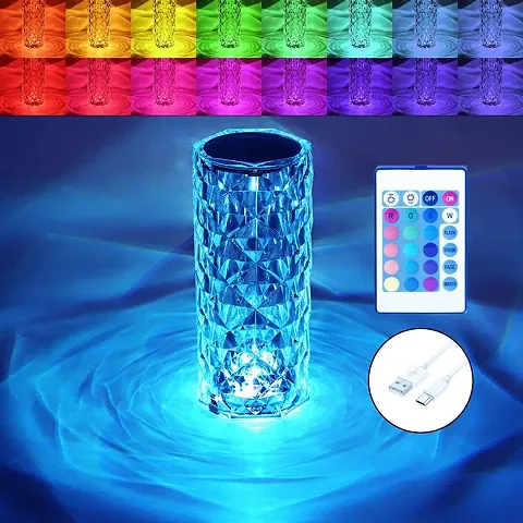 Crystal Diamond Night Light -16 Color RGB Changing LED Lights USB Remote and Touch Control Desk Lamp for Bedroom Living Room Home Decor