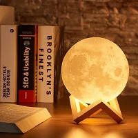 Vishou 3D 7 Color Changing Moon Night Lamp with Stand for Bedroom Lights for Adults and Kids Home Room Beautiful Indoor Lighting - 15CM, Pack of 1-thumb2