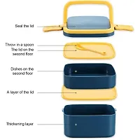 DOUBLE-LAYER PORTABLE LUNCH BOX STACKABLE WITH CARRYING HANDLE AND SPOON LUNCH BOX-thumb2