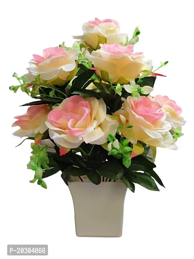 Artificial Flowers Multicolor Rose With Pot For Home Decor-thumb0