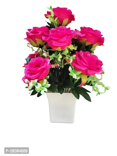 Best Artificial flower Pink Rose for home decor with pot