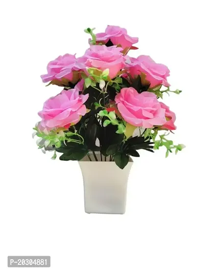Best Artificial flower Baby Pink Rosefor home decor with pot