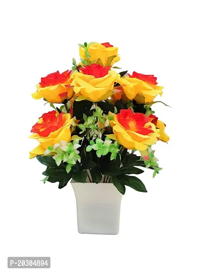 Best Artificial flower Golden Yellow Rose for Home decor with pot-thumb0