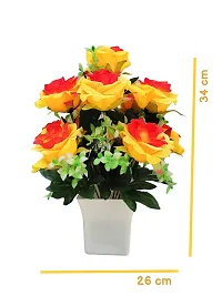 Best Artificial flower Golden Yellow Rose for Home decor with pot-thumb3