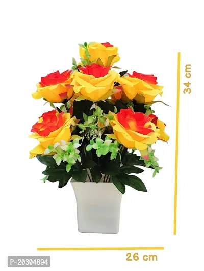 Best Artificial flower Golden Yellow Rose for Home decor with pot-thumb4
