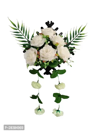 Wall Hanging Flowers White Rose Artificial Flower For Home Decoration