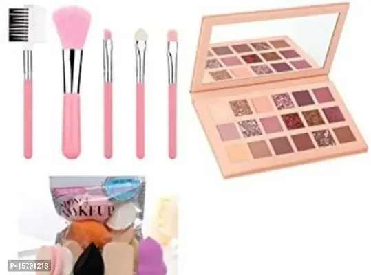 NUDE 18 MULTICOLORED EYESHADOW KIT WITH 5 MAKEUP BRUSHES  PUFF PACK (PACK OF 1) Country of Origin: India  Share Text