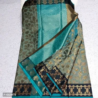 Beautiful Tissue Jacquard Saree with Blouse piece-thumb3